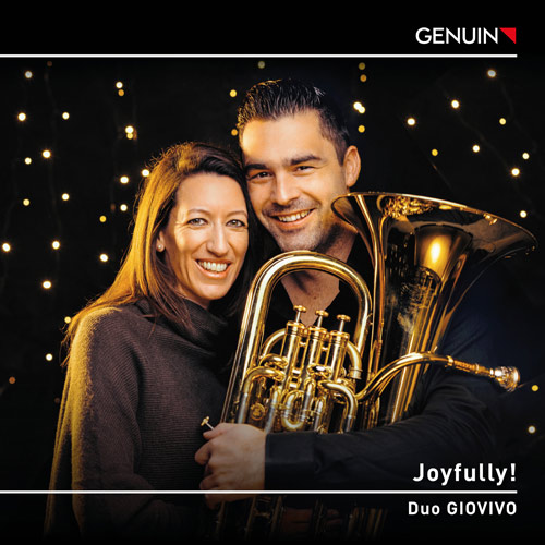 forwardCD album cover 'Joyfully!' (GEN 24884) with Duo Giovivo, Fabian Bloch, Muriel Zeiter