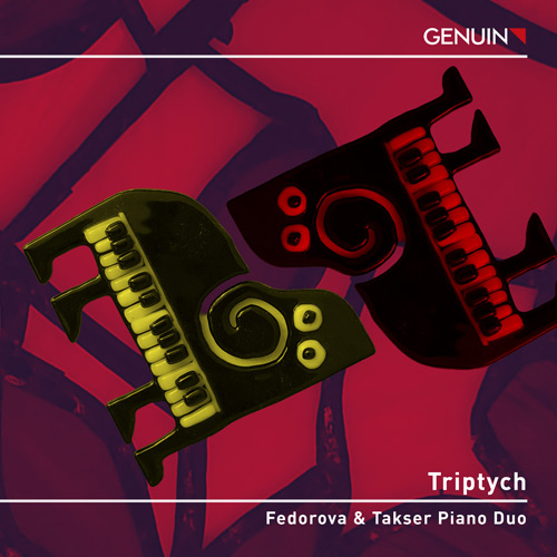 CD album cover 'Triptych' (GEN 25933d) with Fedorova & Takser Piano Duo