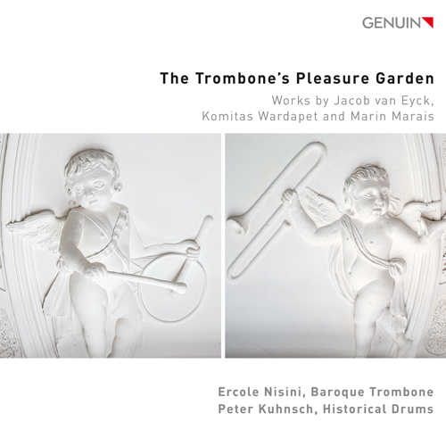 CD album cover 'The Trombone’s Pleasure Garden' (GEN 25924) with Ercole Nisini, Peter Kuhnsch