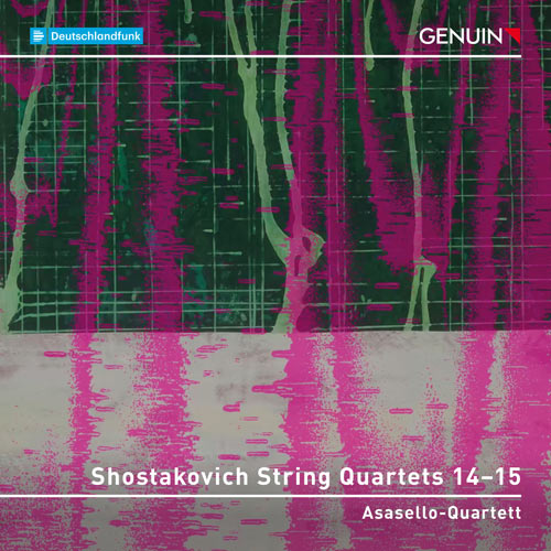 Shostakovich String Quartets 14–15 CD album cover 'Shostakovich String Quartets 14–15' (GEN 25937) with Asasello-Quartett